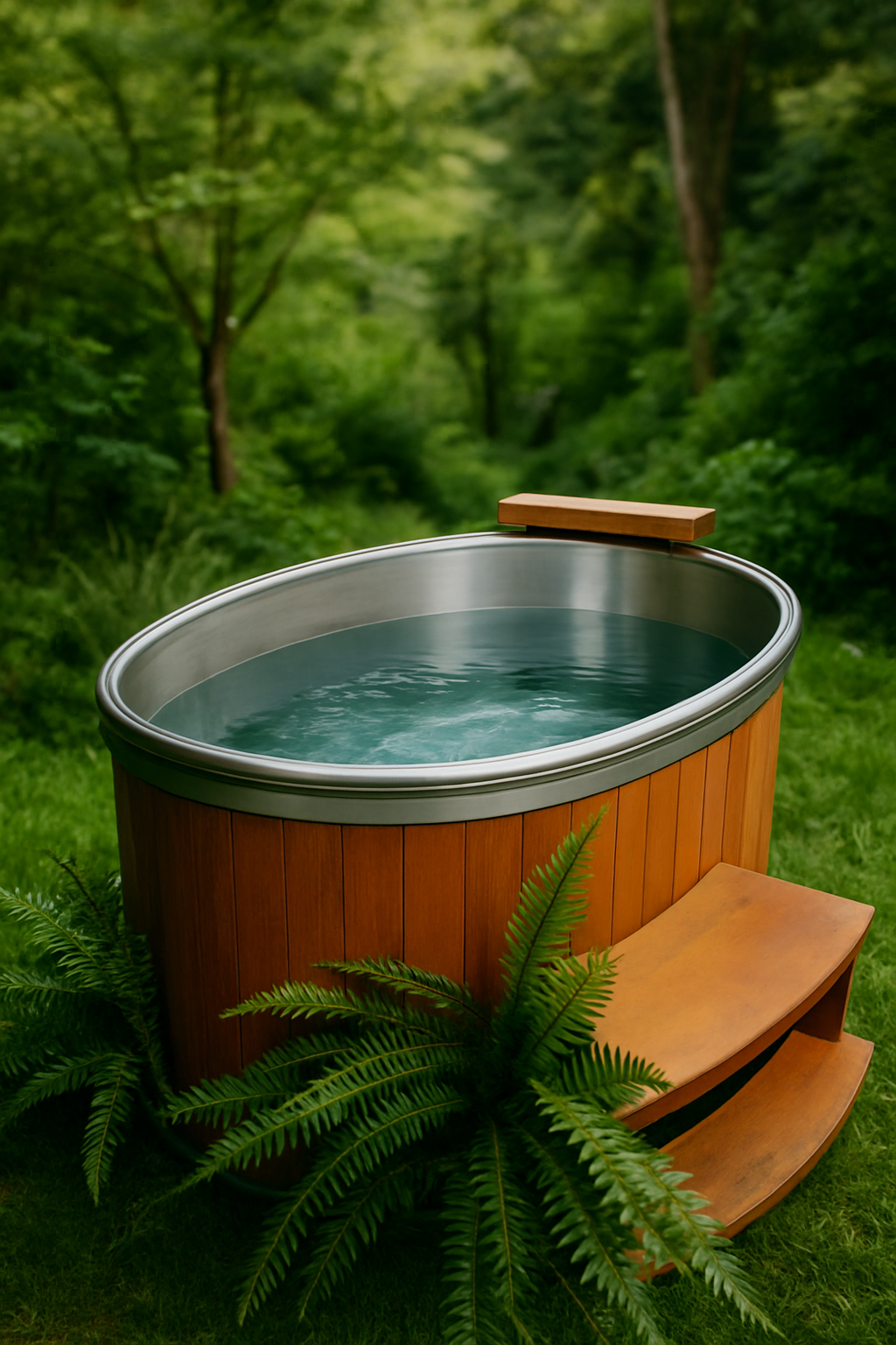Luxury 2 person ice bath: hot and cold spa tub for wellness & recovery