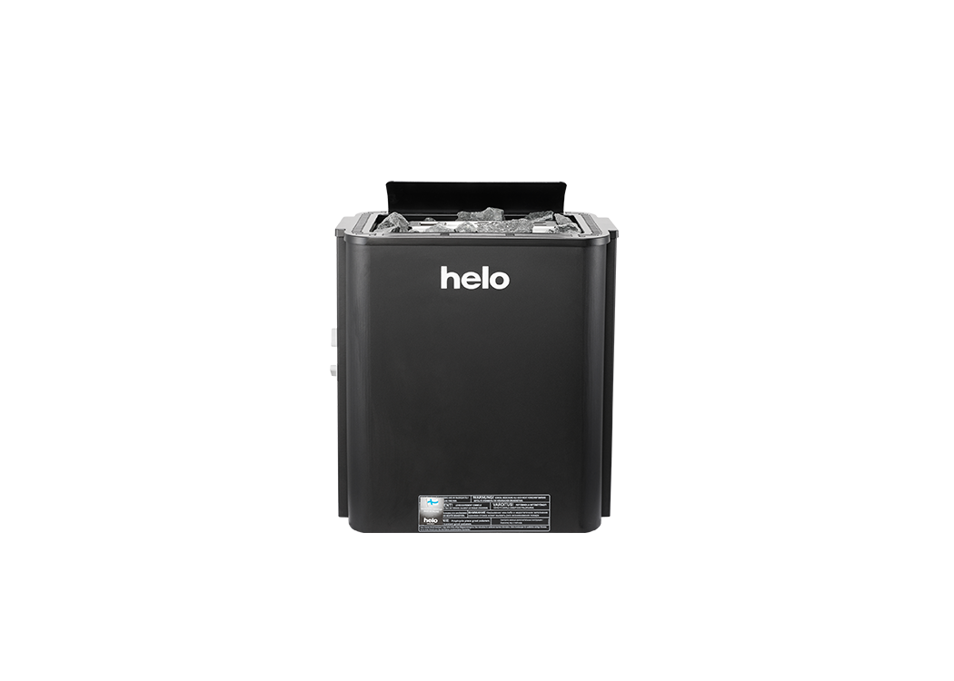 The Helo Vienna 80 STS Sauna Heater in Black is designed for modern homes, suited for 3–12 m³ rooms. 