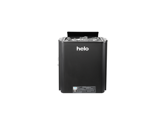 The Helo Vienna 80 STS Sauna Heater in Black is designed for modern homes, suited for 3–12 m³ rooms. 