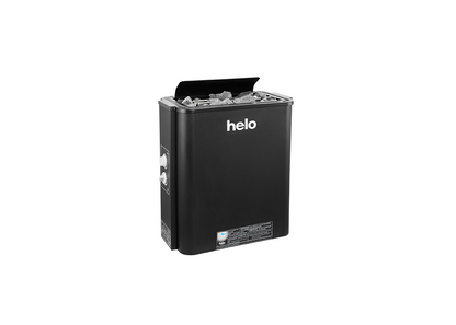 The Helo Vienna 80 STS Sauna Heater in Black is designed for modern homes, suited for 3–12 m³ rooms. 