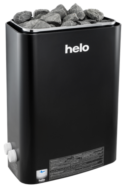 The Helo Vienna 80 STS Sauna Heater in Black is designed for modern homes, suited for 3–12 m³ rooms. 