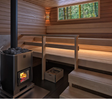 The Kastor Karhu 22 wood burning sauna heater is designed for 8–20 m³ rooms, delivering authentic heat, soft steam, and efficient combustion.