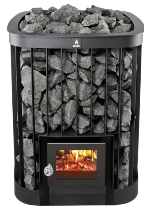 Premium sauna interior featuring the Saga 22 heater for authentic Nordic sauna rituals