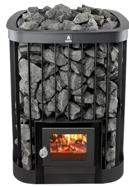 Premium sauna interior featuring the Saga 22 heater for authentic Nordic sauna rituals